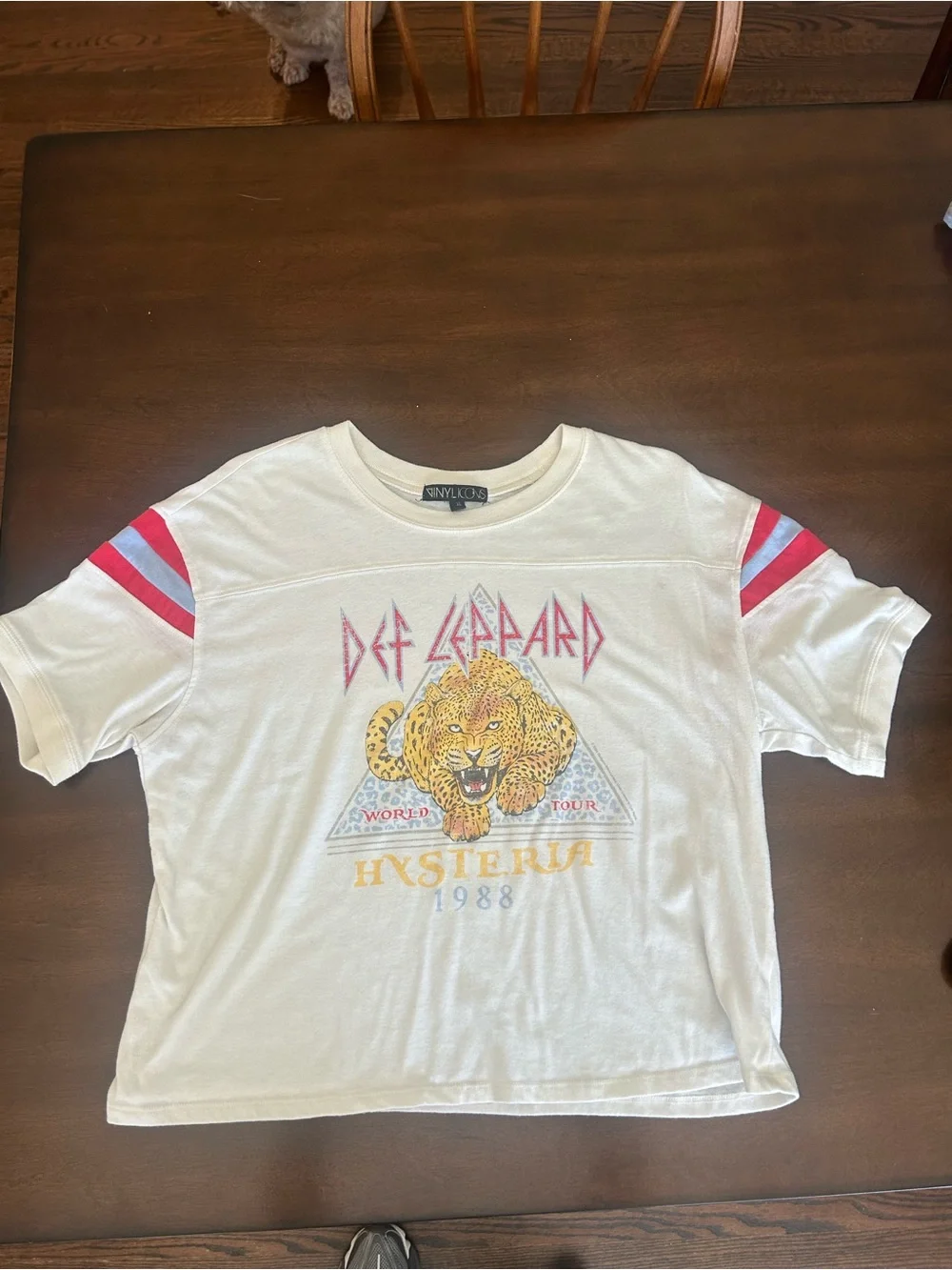 Def Leppard Hysteria 1988 Kids Graphic Tee - White with Red Accents